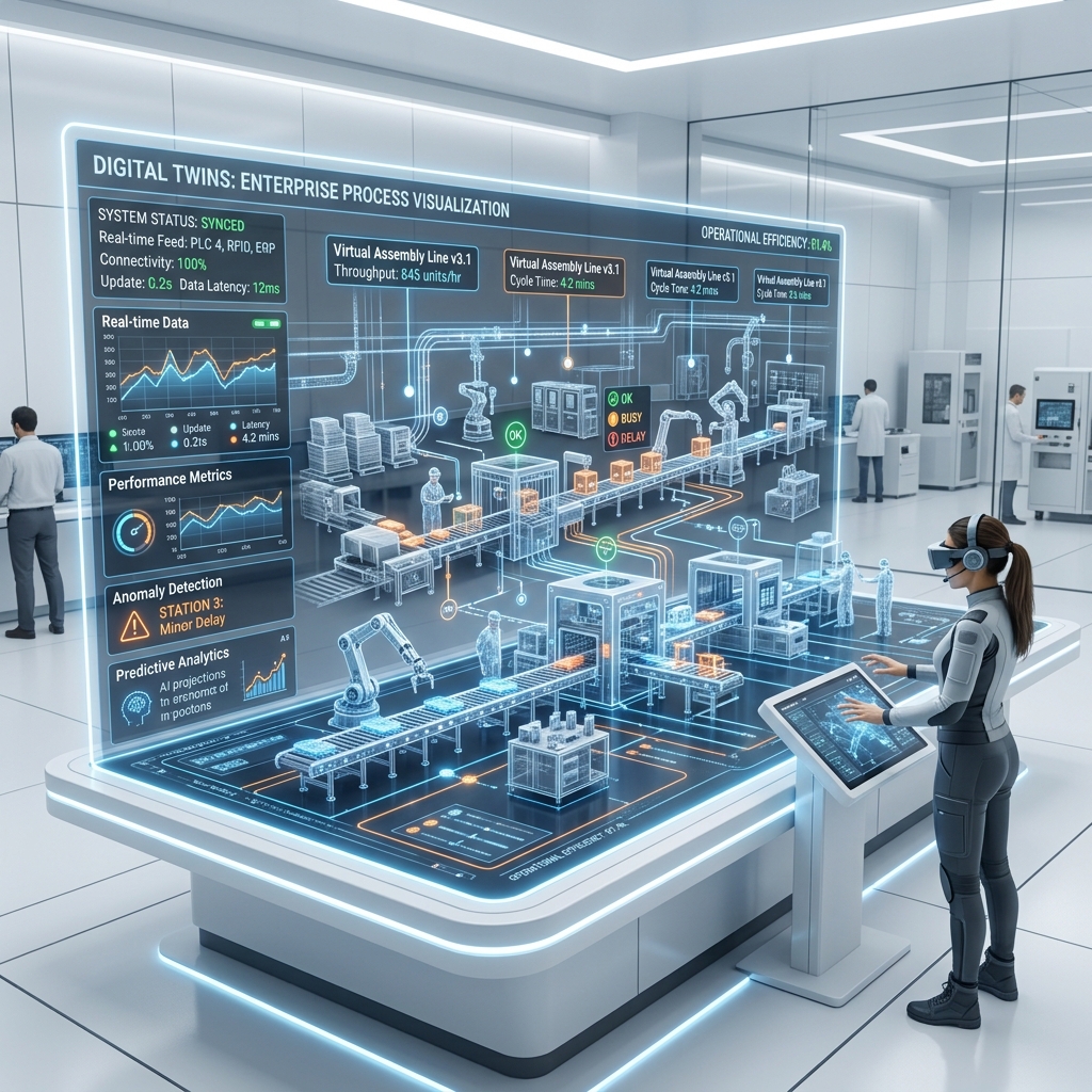 Digital Twins for Enterprise Operations: AI Scenario Simulation